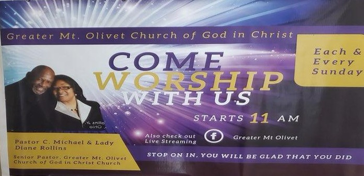Come worship with us at Greater Mt. Olivet, each and every Sunday at 11 AM
